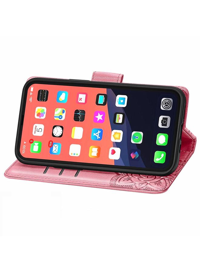 Zaboon Case For iPhone 13 Pro Max Butterfly Love Flower Embossed Horizontal Flip Leather Case with Bracket / Card Slot / Wallet / Lanyard - Image 4