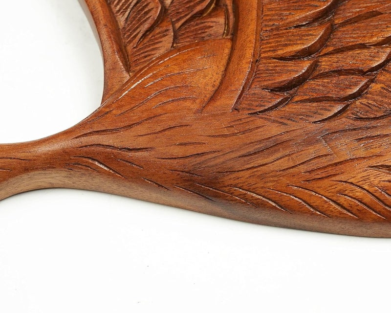 kveer wood Solid Wood Flying Duck Wall Art Wood Carving Room Decor Brown - Image 3