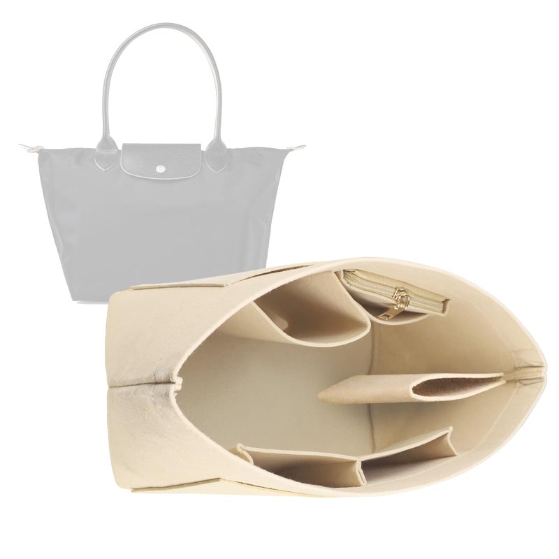 Purse Organizer Insert for Le Pliage Handbag tote bag Insert Organizer1012khakiL