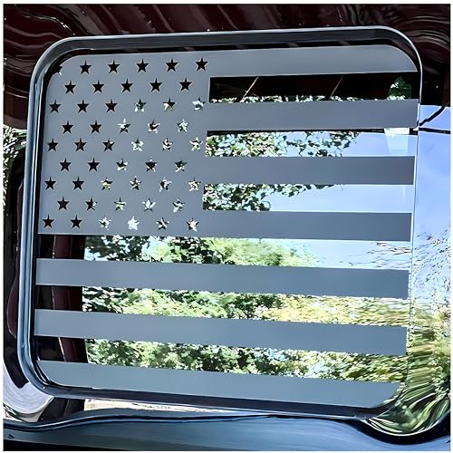 Alicatong Fits Ford F150 F250 F350 2004-2024 Rear Middle Back Sliding Window American US Flag Vinyl Decal Matte Black Exterior Accessories - Image 2