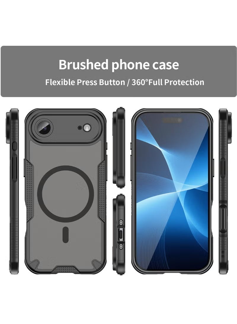 iPhone 17 Air MagSafe Magnetic Back Cover Anti-Yellowing Shockproof Protective Case Ultra-Thin Strong Magnetic Phone Case Compatible with Apple iPhone 17 Air (Black) - Image 5
