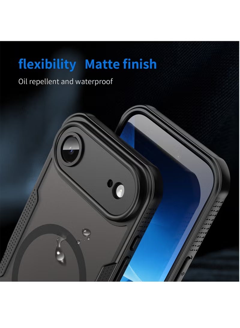 iPhone 17 Air MagSafe Magnetic Back Cover Anti-Yellowing Shockproof Protective Case Ultra-Thin Strong Magnetic Phone Case Compatible with Apple iPhone 17 Air (Black) - Image 3