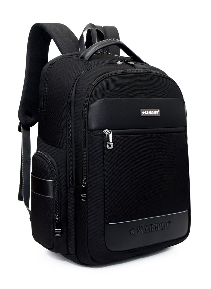 Stargold - Professional Laptop Backpack 19 Inch With USB Charging Port, Trolley Webbing, and Multiple Compartments, Durable Polyester & PU Material - Image 1
