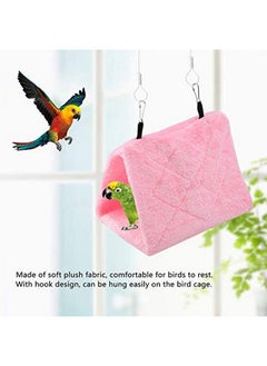 TOPINCN Peony Parrot Hammock Bird Nest Warm Soft Plush Hammock Hanging Cage Tent for Birds Parrot Winter Warm Bed Pet Toy Pouch Cotton Bed (S-Pink)  - Image 4