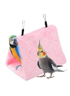TOPINCN Peony Parrot Hammock Bird Nest Warm Soft Plush Hammock Hanging Cage Tent for Birds Parrot Winter Warm Bed Pet Toy Pouch Cotton Bed (S-Pink)  - Image 1
