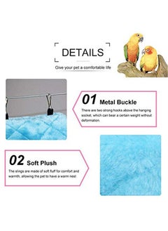 TOPINCN Peony Parrot Hammock Bird Nest Warm Soft Plush Hammock Hanging Cage Tent for Birds Parrot Winter Warm Bed Pet Toy Pouch Cotton Bed (S-Pink)  - Image 5