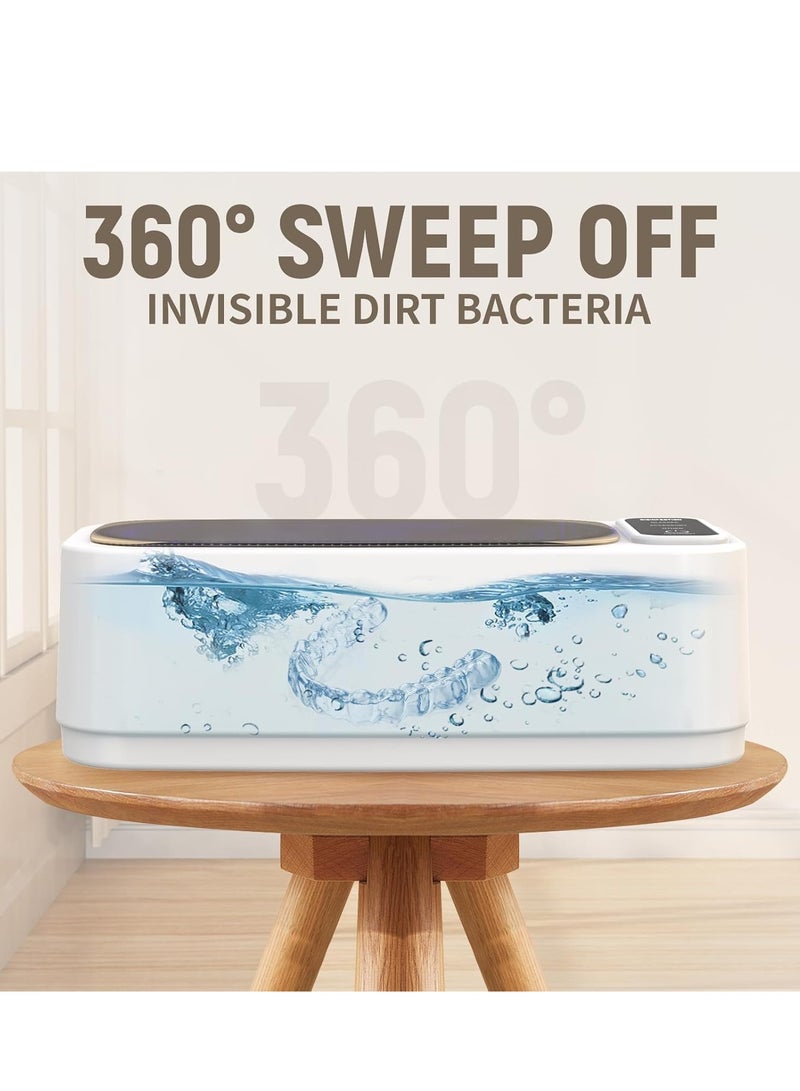 إيسي أكلو منظف المجوهرات، احترافي يعمل بتردد 47 كيلوهرتز آلة تنظيف المجوهرات لأطقم الأسنان، واقي الفم، أليجنر، السنون، المجوهرات، 4 أشكال مع سعة 350ML - Image 3