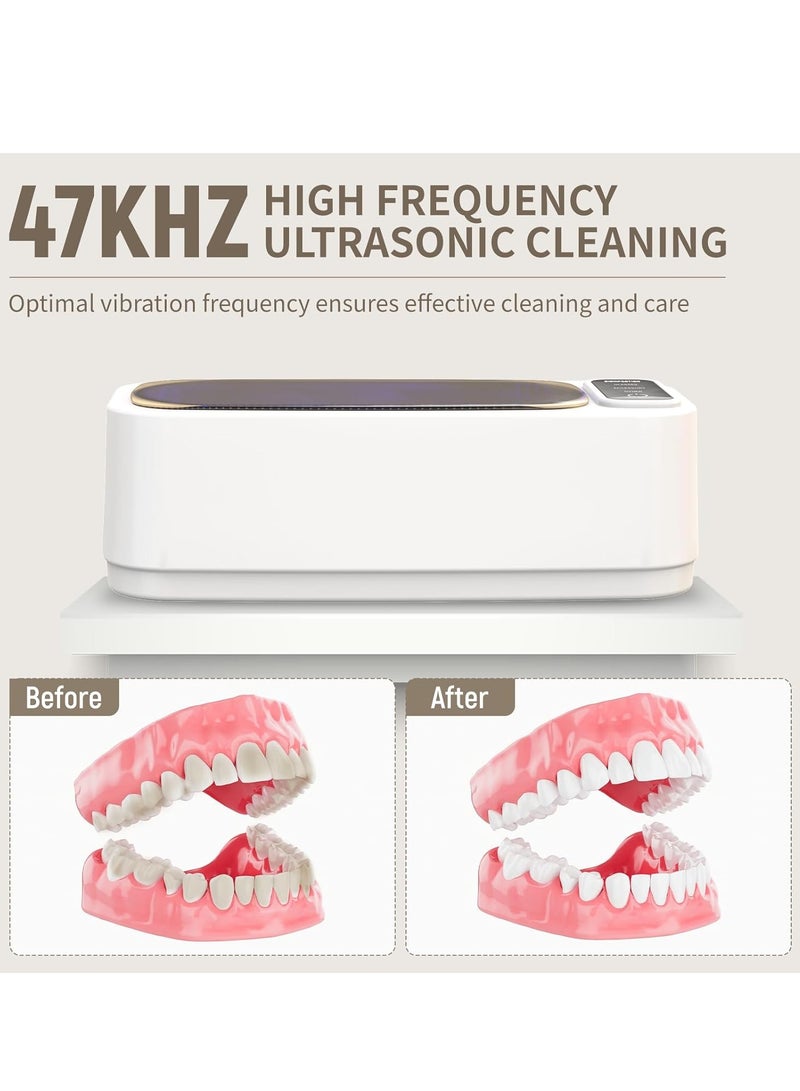 إيسي أكلو منظف المجوهرات، احترافي يعمل بتردد 47 كيلوهرتز آلة تنظيف المجوهرات لأطقم الأسنان، واقي الفم، أليجنر، السنون، المجوهرات، 4 أشكال مع سعة 350ML - Image 2