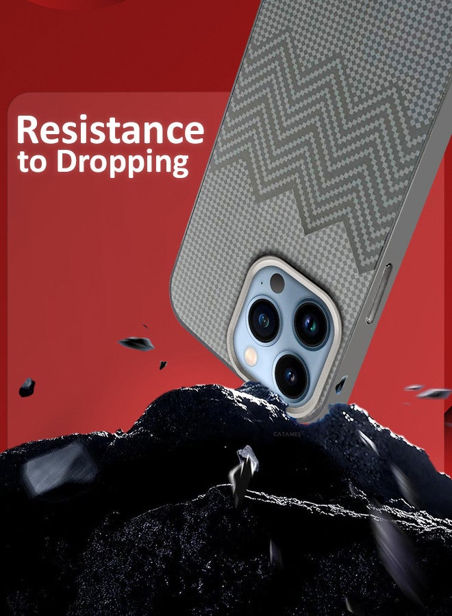 CATANES [لـ iPhone 13 Pro Max] غلاف 3 عبوات و 2 واقي شاشة مصنوع من ألياف الكربون نحيف وخفيف مضاد للصدمات غلاف هاتف حماية من الدرجة - Image 3