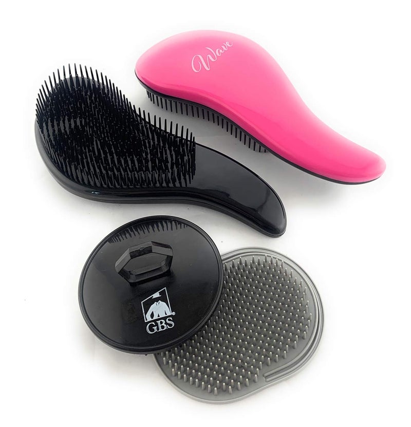 GBS Detangling Brush Pink Black and Grey Pack of 4