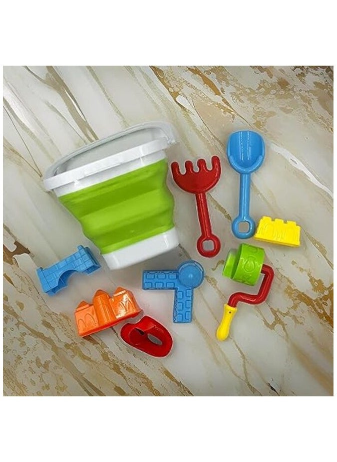 Collapsible Silicone Beach Set, Foldable Fun Toys for Sandbox Backyard Sandpit Beach Splash Area with Bucket Molds Rake Shovel, Sand Toys for Toddler Kids Boys Girls, Great Gift - pzsku/ZA5EB444A3DD4D5E0BA96Z/45/_/1726143247/40374940-41b7-4205-b465-c62202244546