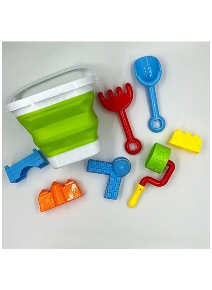 Collapsible Silicone Beach Set, Foldable Fun Toys for Sandbox Backyard Sandpit Beach Splash Area with Bucket Molds Rake Shovel, Sand Toys for Toddler Kids Boys Girls, Great Gift - pzsku/ZA5EB444A3DD4D5E0BA96Z/45/_/1726143279/2498eb14-0f5a-44a2-945a-340f0f133357