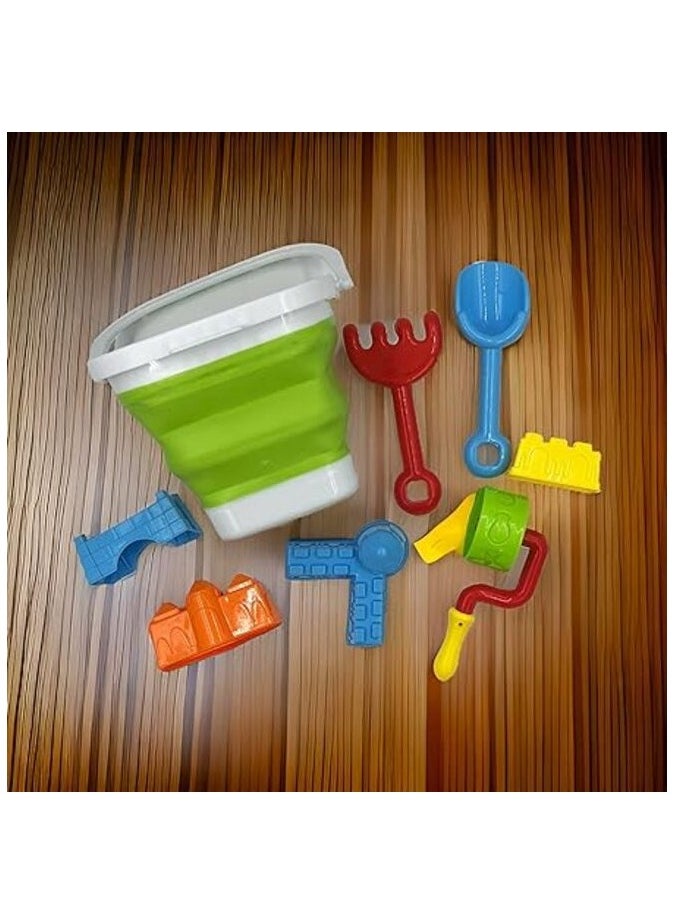 Collapsible Silicone Beach Set, Foldable Fun Toys for Sandbox Backyard Sandpit Beach Splash Area with Bucket Molds Rake Shovel, Sand Toys for Toddler Kids Boys Girls, Great Gift - pzsku/ZA5EB444A3DD4D5E0BA96Z/45/_/1726143291/216d3dcc-cff4-4d6e-bb84-e88c6ad6b1a2