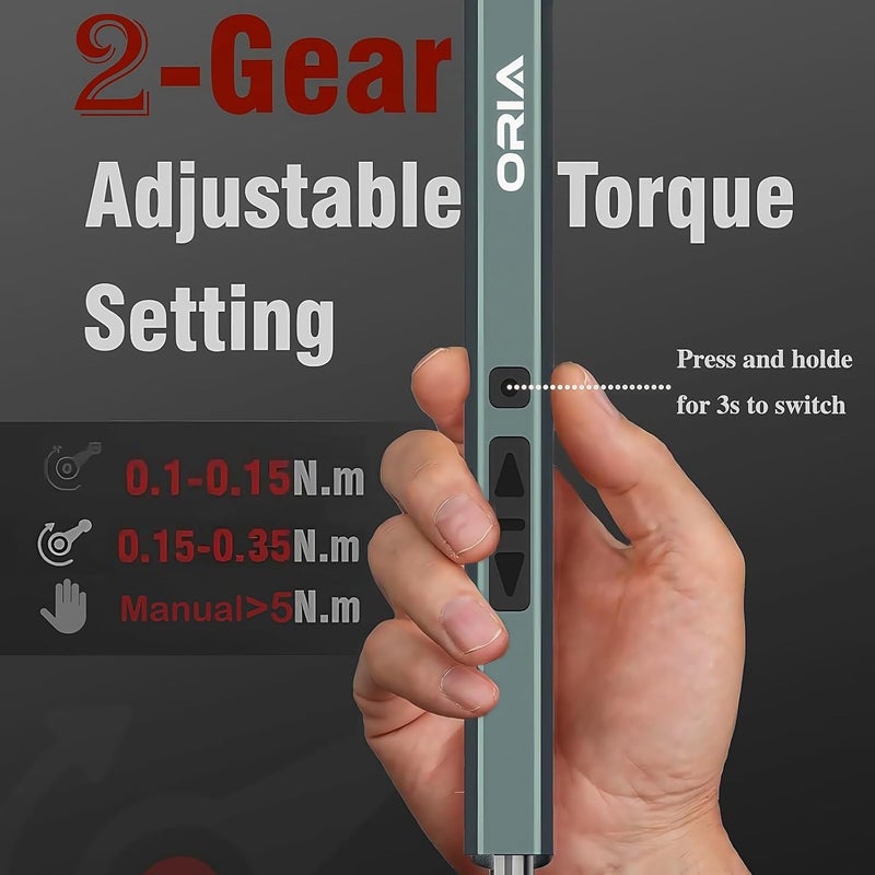 ORIA Electric Screwdriver Set, 33 in 1 Precision Screwdriver Set, Rechargeable Mini Electric Screwdriver, Portable Repair Tool Kit, LED Lights for Electronics Phone PC - Image 3
