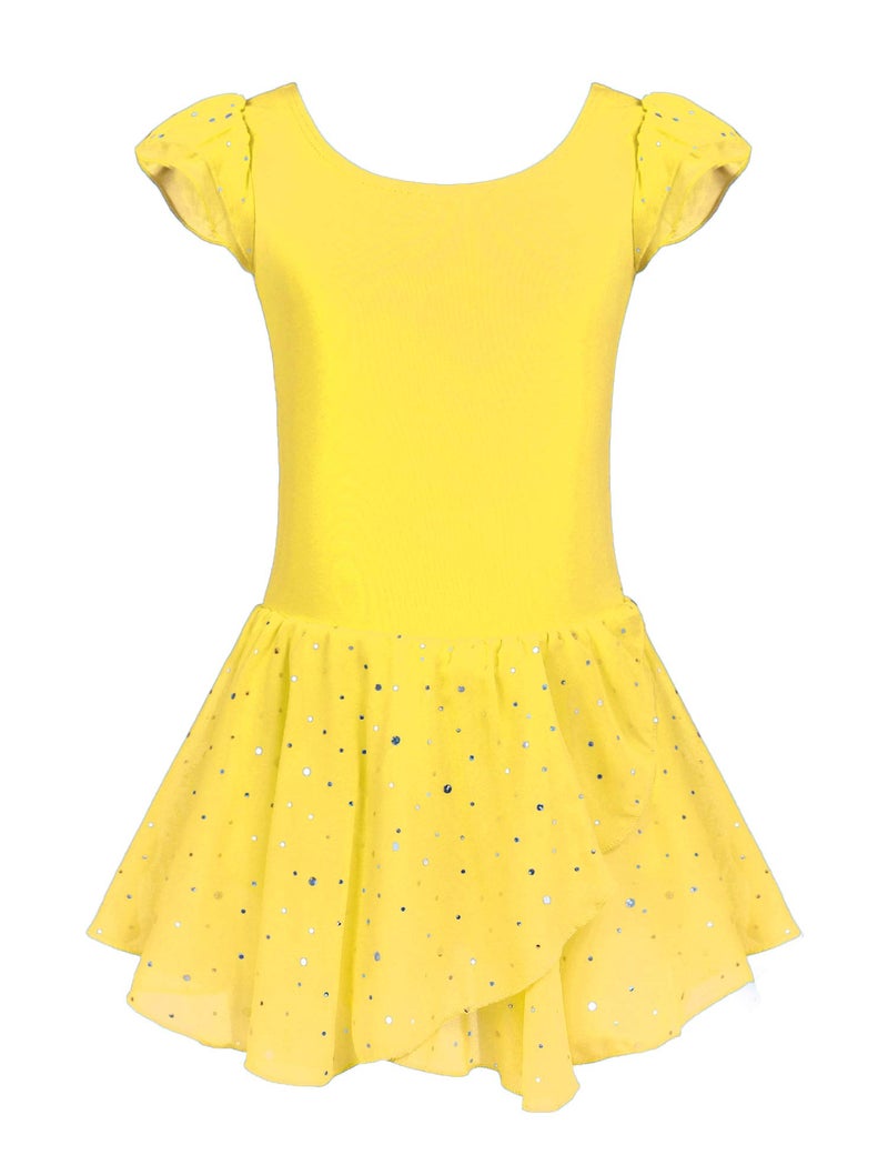 Arshiner Girls Ruffle Sleeve Ballet Dance Dress Tutu Skirted Leotard - Image 1