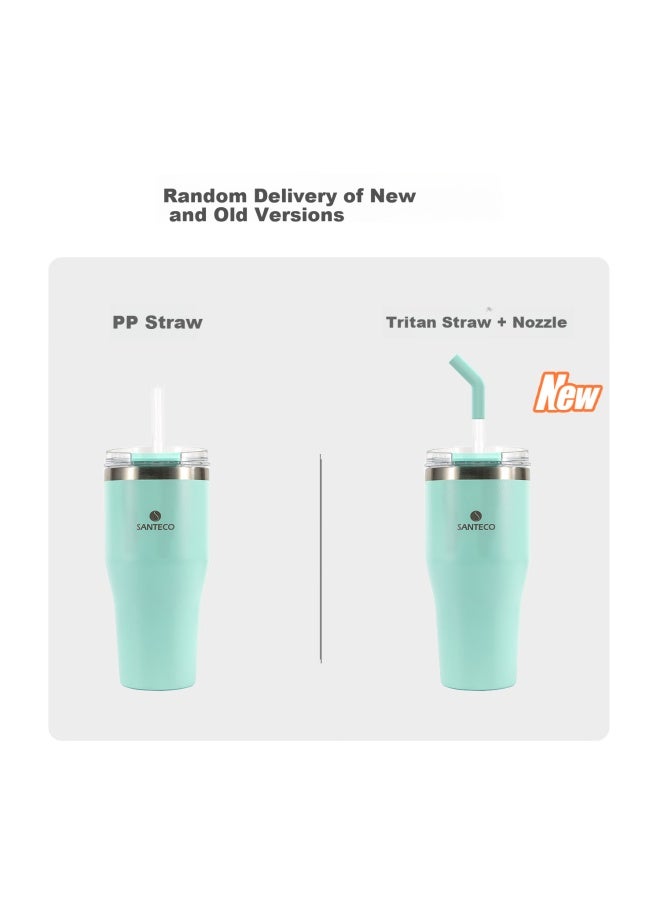 Santeco Large Capacity Water Bottle Ice-keeping Cup Student Portable Car Coffee Cup Mint Green - Image 3