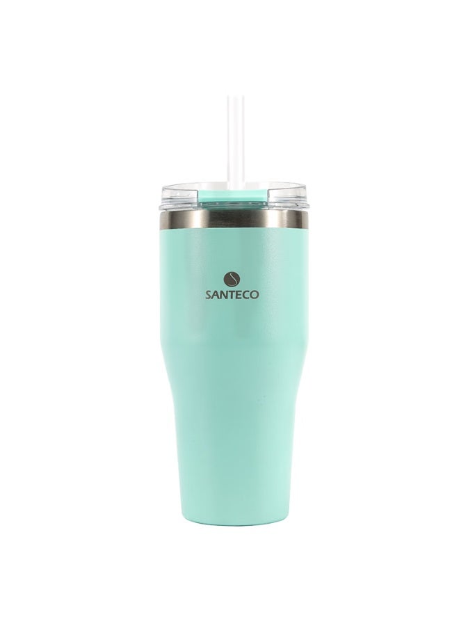Santeco Large Capacity Water Bottle Ice-keeping Cup Student Portable Car Coffee Cup Mint Green - Image 2