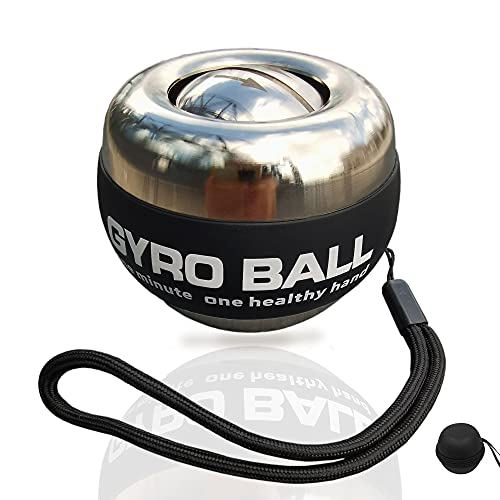 EXBEPE All-Metal Power Gyro Ball,Weighted Auto-Start Hand Wrist Forearm Trainer and Strengthener for Exercise Joint and Muscle with Ball Bag - Image 1