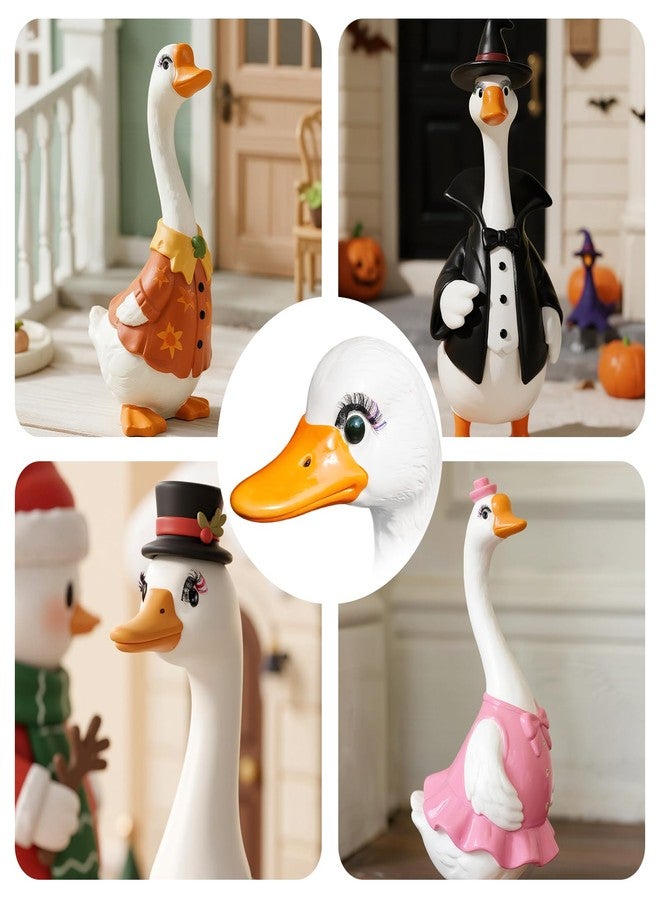 Mowouhn 14Pcs Porch Goose Outfits Eyelash,Reusable Porch Goose Accessories False Eyelashes for 23/17'' Lawn Goose Statue,Fake Lashes with Color End Eyelashes for Lawn,Festival Halloween Christmas Decoration - Image 4