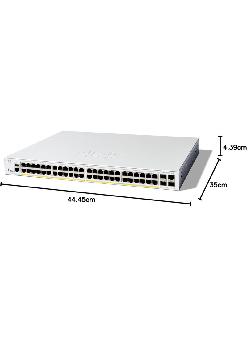 Cisco Systems Cisco Catalyst 1300-48P-4G Managed Switch, 48 Port GE, PoE, 4x1GE SFP, Limited Lifetime Protection (C1300-48P-4G) - Image 5