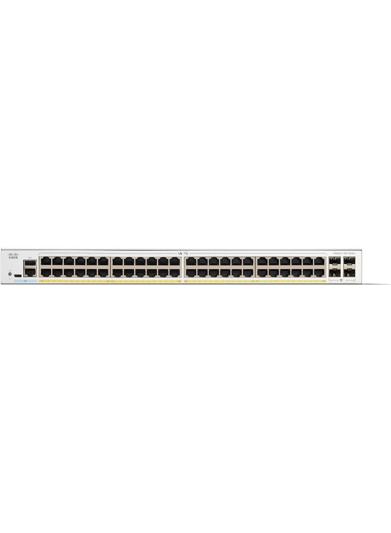 Cisco Systems Cisco Catalyst 1300-48P-4G Managed Switch, 48 Port GE, PoE, 4x1GE SFP, Limited Lifetime Protection (C1300-48P-4G) - Image 2