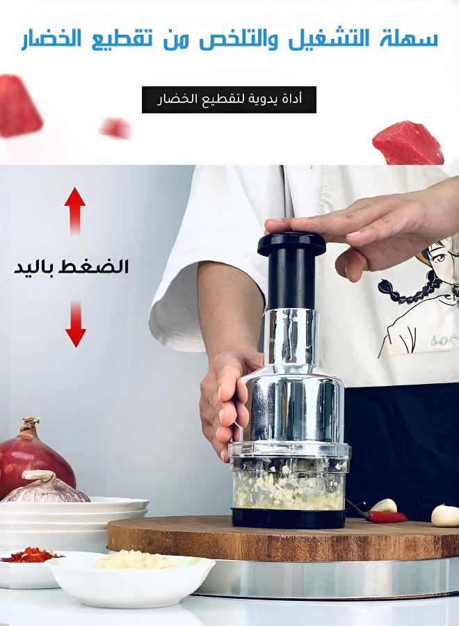 قطاعة طعام يدوية للمطبخ - مفرمة بصل وثوم متعددة الاستخدامات - Image 3