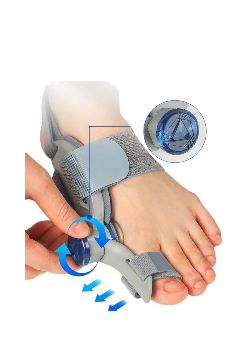 Techlove Upgraded Hallux Valgus Corrector, Unisex, Adjustable Knob Dual Corrector Separator, Suitable for Big Toe Hallux Valgus Relief Splint, Hammer Toe Corrector, Padded, Comfortable and Effective, 1 pc - Image 1