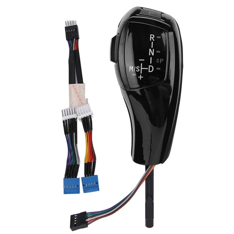 Gear Shift Knob with LED Position Indicator Glossy Black Automatic Manual Gear Lever - Leather Back High Quality Material Gear Stick for Car Interior Upgrade - Image 1