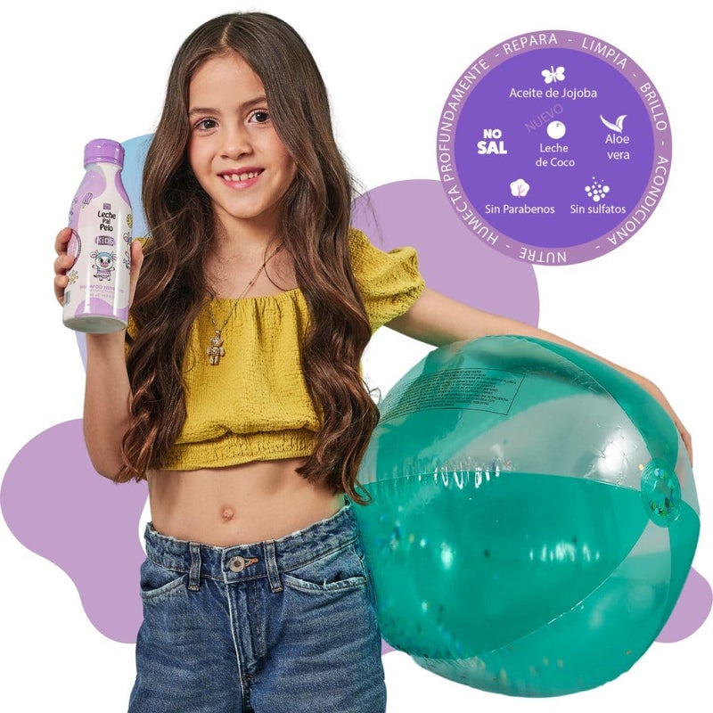 Leche Pal Pelo Kids Nourishing Shampoo - Gentle Daily Cleansing, Sulfate & Paraben-Free Formula with Jojoba, Coconut Milk, Aloe Vera - Hydrates, Defines, 14.9 fl.oz - Image 3