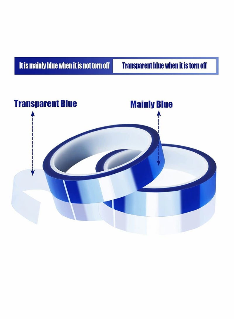 SYOSI Heat Tape, High Temperature Heat Resistant Tape Heat Transfer Tape for Heat Sublimation Press Vinyl, No Residue - 2 Rolls Blue (108ft) - Image 5