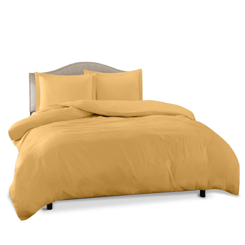 Clara Clark Duvet Cover King Camel Yellow Gold