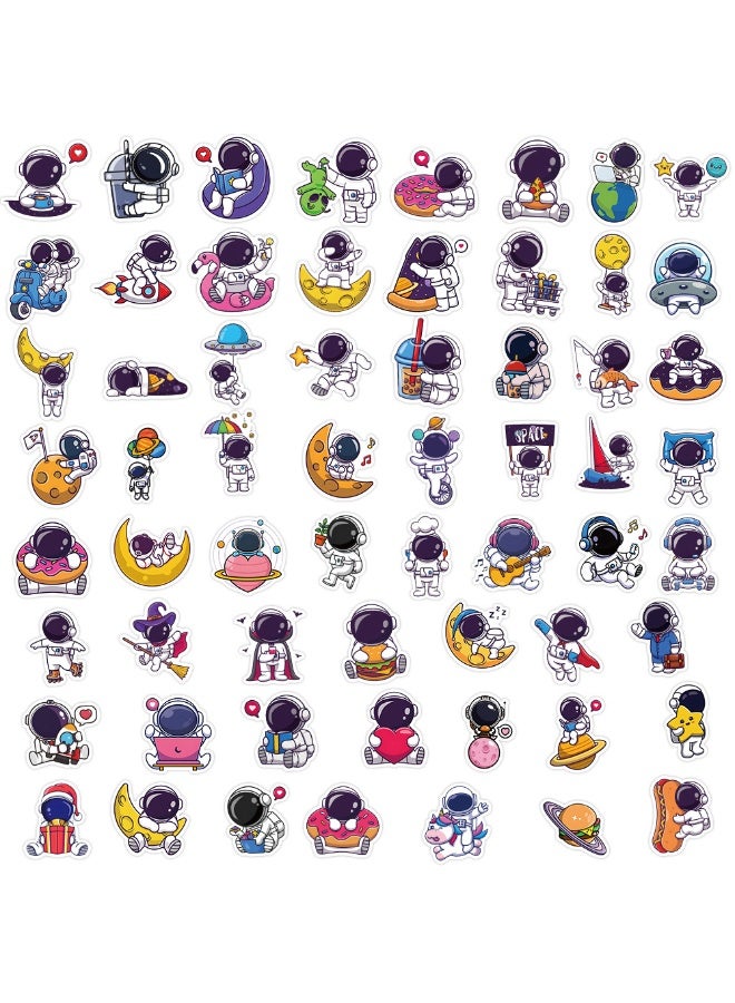NIBEMINENT 50 Pcs Cartoon Astronaut Deco Kit Waterproof Stickers, High Definition Printing Bright Colors, Suitable for Laptop Skateboard Luggage Water Bottle Guitar DIY - Image 1