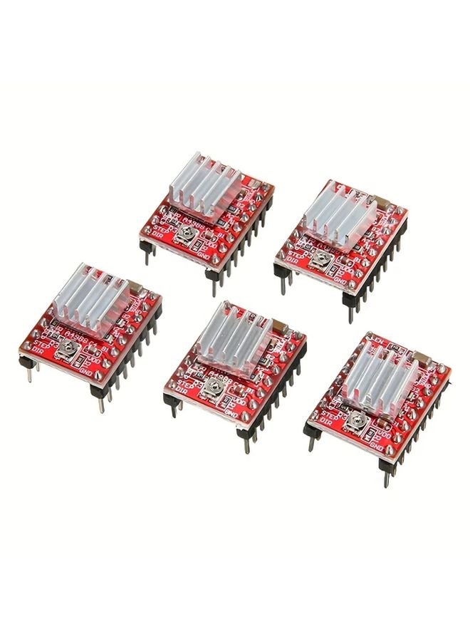 5 قطع وحدة محرك السائر A4988 مع غرفة تبريد للطابعة ثلاثية الأبعاد والروبوتات CNC - Image 1