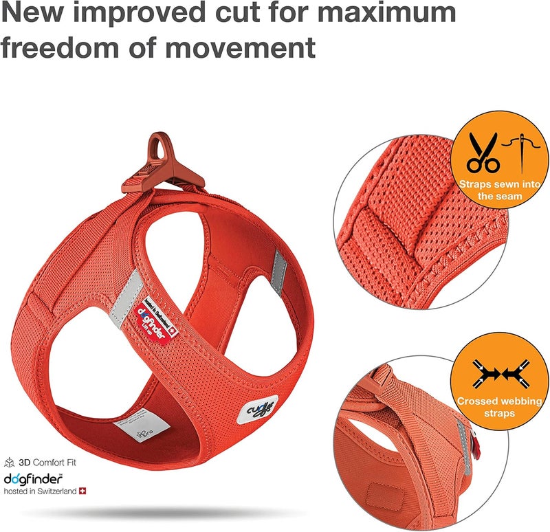 Curli Vest Harness Clasp Air-Mesh Sun Orange XL - Image 2