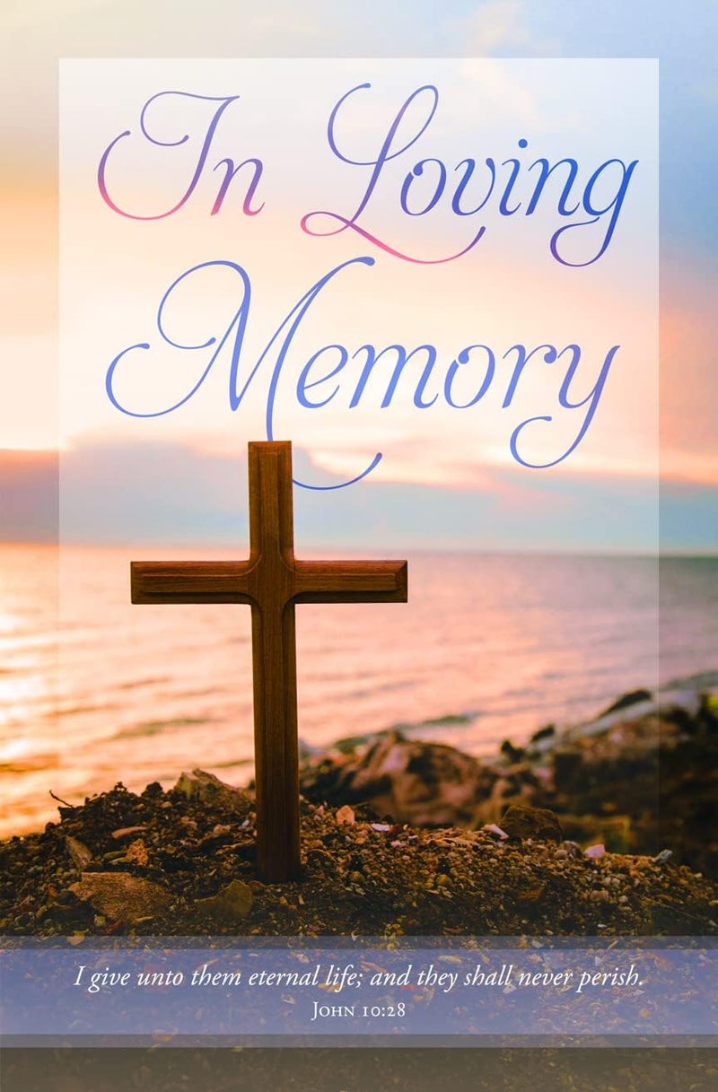Worship Bulletin - Funeral - In Loving Memory - 8.5" x 11" Letter-sized Bulletin - KJV Scripture - Package of 100