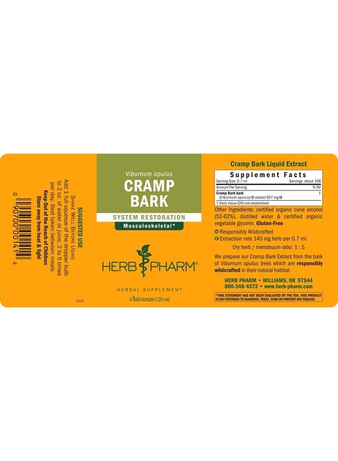 HERB PHARM Cramp Bark Liquid Extract for Musculoskeletal Support - 4 Ounce - Image 5