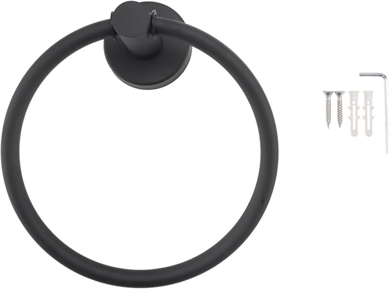 Stainless Steel Towel Ring 2 Pack Wall Mounted Round Hanger For Bathroom Kitchen - Image 1