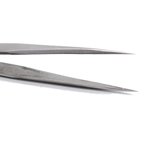Xiaoyztan 2 Pcs Precision Tweezers Fine-Pointed Tip Metal Tweezers with Protective Sleeves for Crafts Jewelry Watch Clock Electronic Components Beading Repair - Image 2