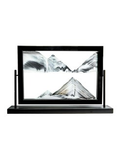 Tortox 3D Dynamic Moving Sand,Flowing Sand Painting 3D Hourglass，Rectangle Natural Landscape Glass Sand Frame，Flowing Sand Painting Desktop Home Office Decor | Black  - Image 1