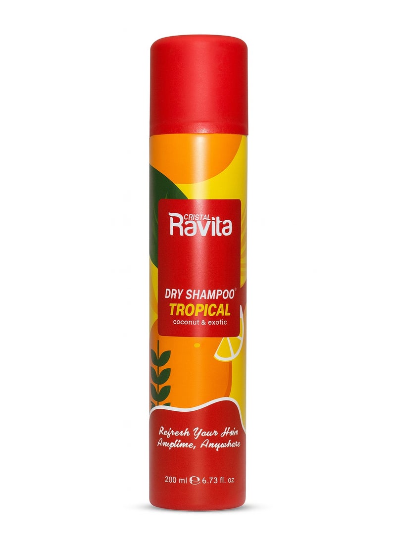 CRISTAL Ravita DRY SHAMPOO TROPICAL coconut & exotic Refresh Your Hair 200 ml - Image 1