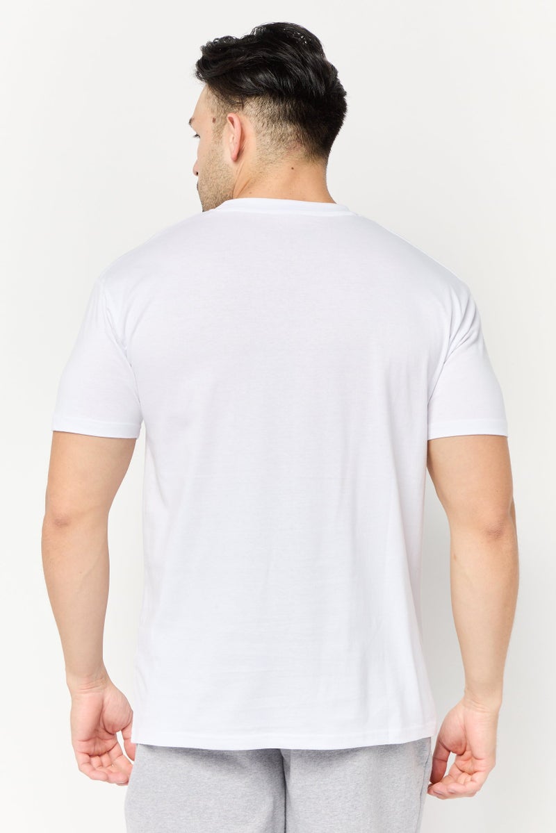 Maserati تي شيرت رجالي بأكمام قصيرة وياقة دائرية بشعار العلامة التجارية، أبيض - Image 4