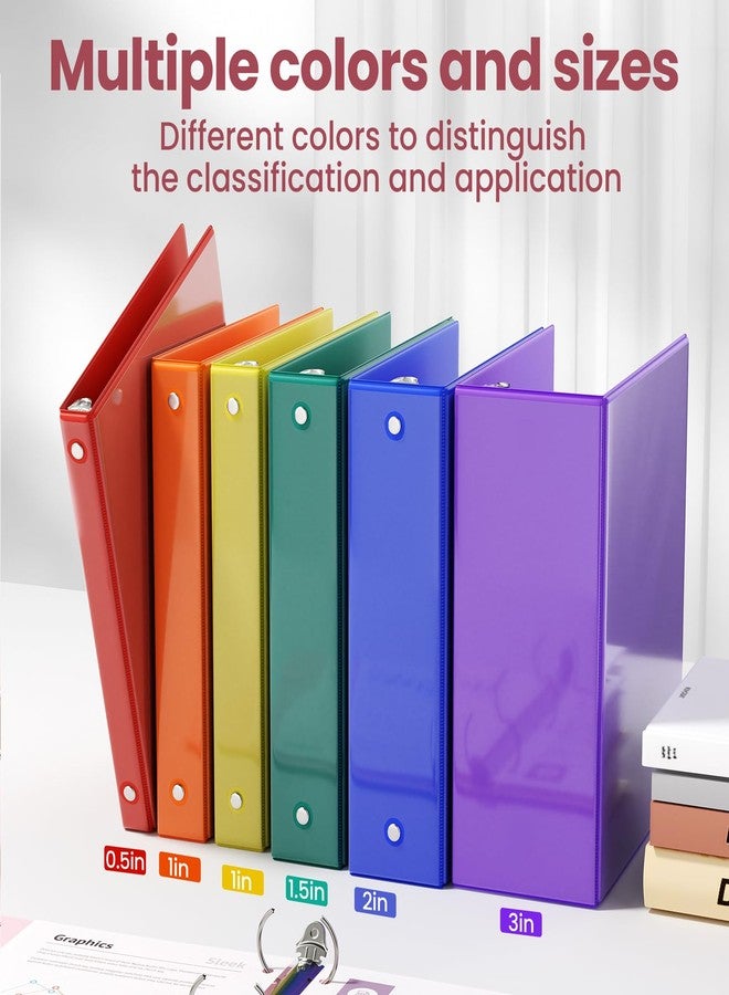 SUNEE 3 Ring Binder 2 Inch 1 Pack, Clear View Binder Three Ring PVC-Free (Fit 8.5x11 Inches) for School or Office Supplies, Yellow - Image 5