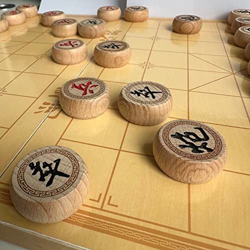 Luoyer 14 Inch Wooden Foldable Chinese Chess Xiangqi Travel Game Set with Wooden Chess Pieces Traditional Tabletop Strategy and Skill Game for Teens Adults - Image 5