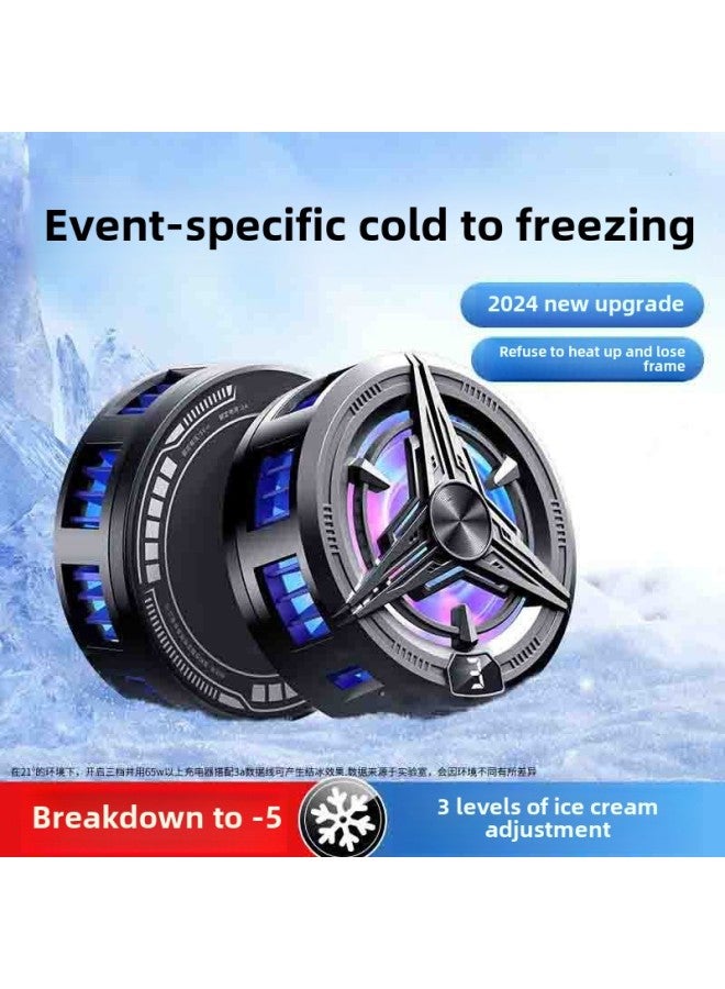Loquat Semiconductor Mobile Phone Radiator TEC Icing Magnetic Clip Cooler E-sports Game Live Cooling Artifact-Color:Obsidian Black Ice Digital Display 3-speed Version - Image 4