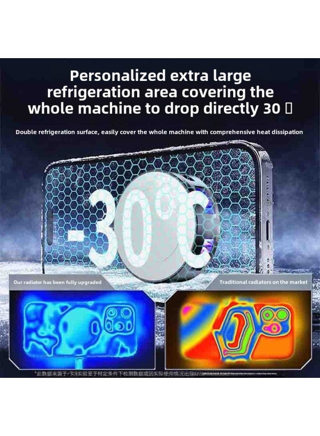 Loquat Semiconductor Mobile Phone Radiator TEC Icing Magnetic Clip Cooler E-sports Game Live Cooling Artifact-Color:Obsidian Black Ice Digital Display 3-speed Version - Image 3