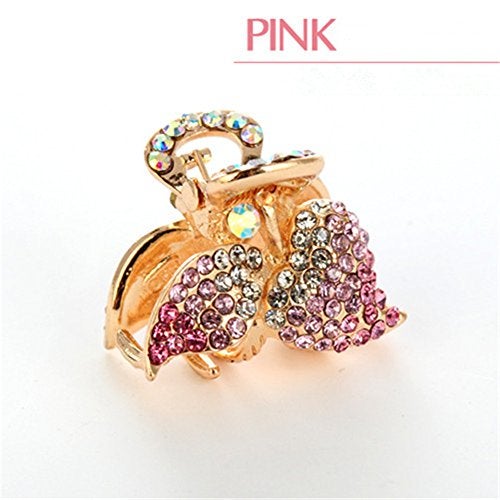 Ruihfas 4Pcs Sweet Cherry Bangs Clip Mini Boutique Rhinestone Hair Claws Jaw Clips for Women Girls - Image 3