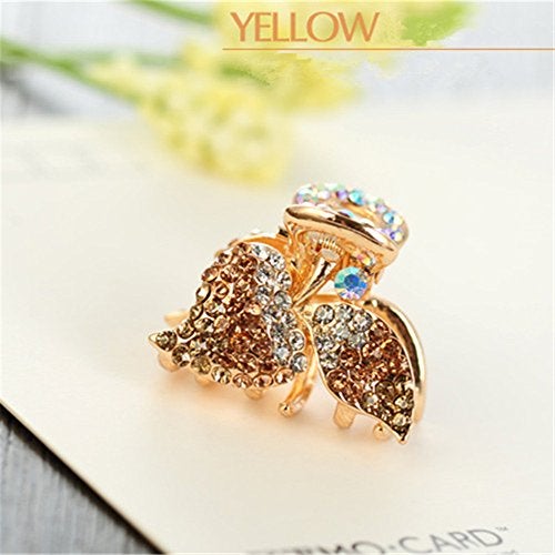 Ruihfas 4Pcs Sweet Cherry Bangs Clip Mini Boutique Rhinestone Hair Claws Jaw Clips for Women Girls - Image 4