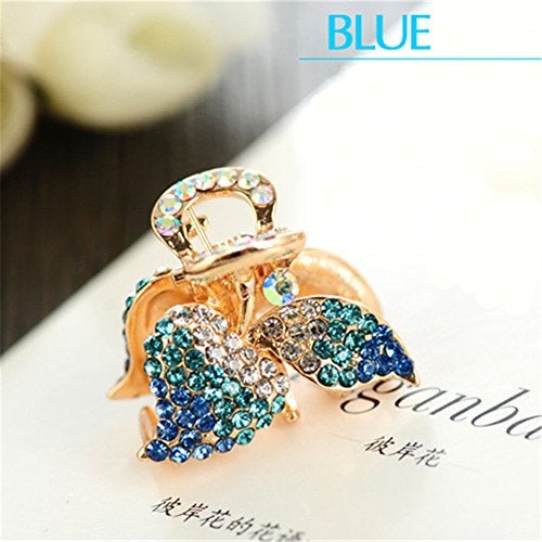 Ruihfas 4Pcs Sweet Cherry Bangs Clip Mini Boutique Rhinestone Hair Claws Jaw Clips for Women Girls - Image 2