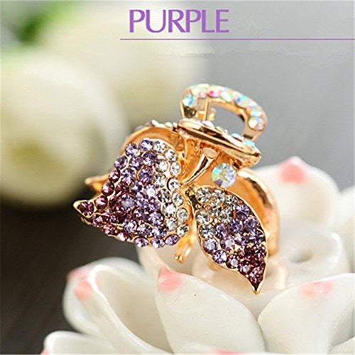 Ruihfas 4Pcs Sweet Cherry Bangs Clip Mini Boutique Rhinestone Hair Claws Jaw Clips for Women Girls - Image 5