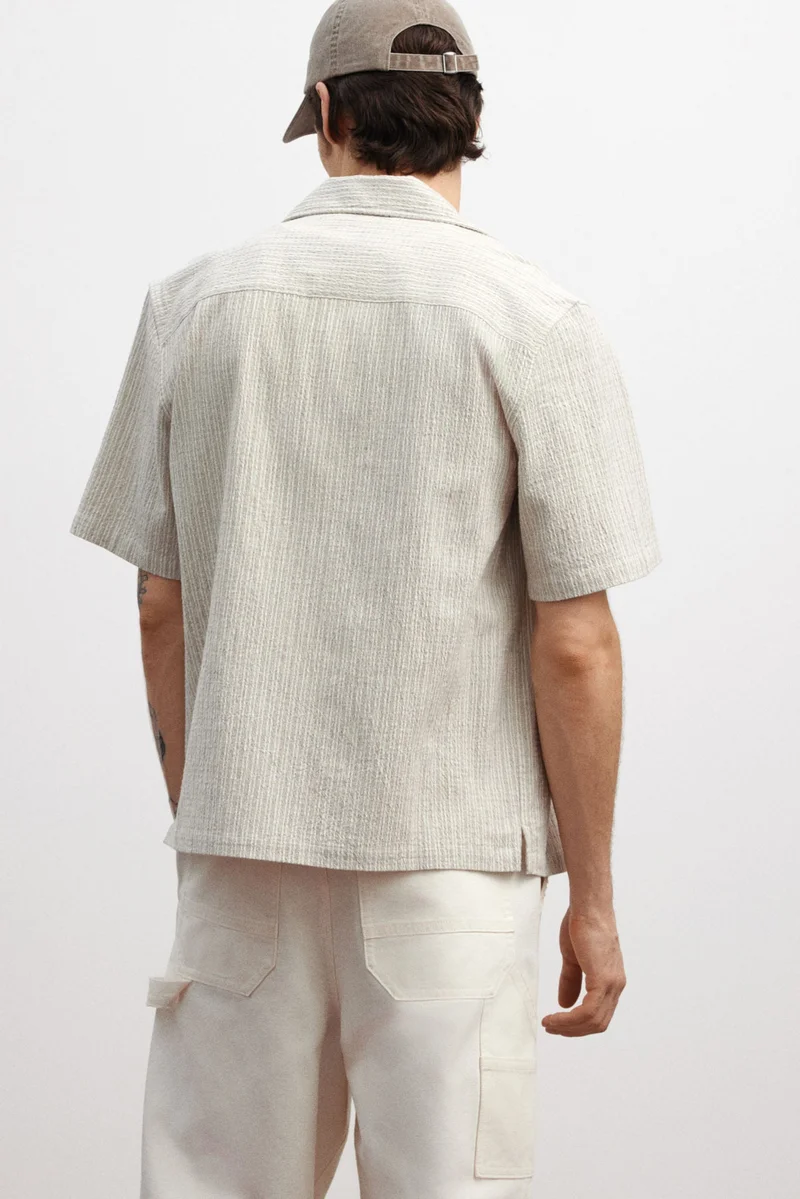 اتش اند ام Regular Fit Linen-blend resort shirt